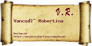 Vancsó Robertina névjegykártya